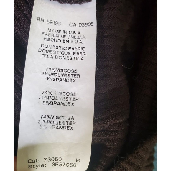 Fifteen Twenty Brown Ribbed Twist Front Turtleneck Top Soft Asymmetric sz XS - Picture 6 of 6